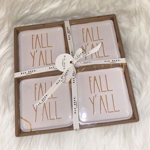 🍂4 Rae Dunn “Fall Y’all” coasters